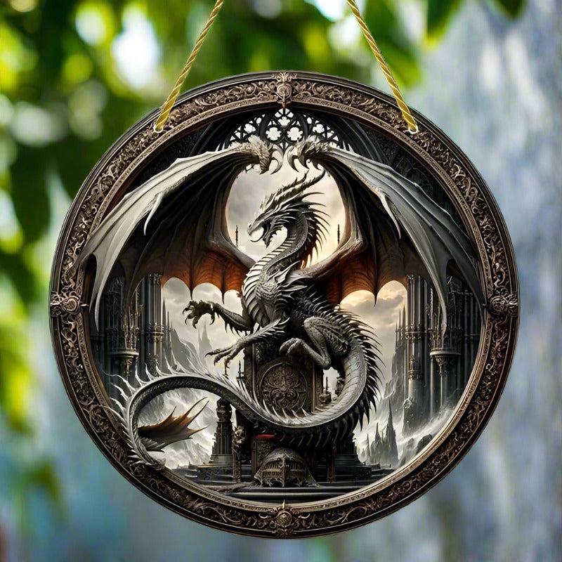 Vintage Dragon Suncatcher Dragon Acrylic Sign Dragon Window Decor-MoonChildWorld