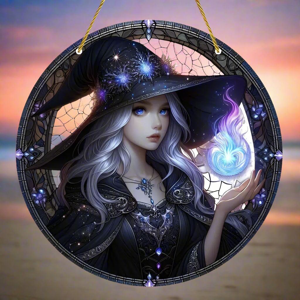 Magic Witch Suncatcher Witchy Window Hanging-MoonChildWorld