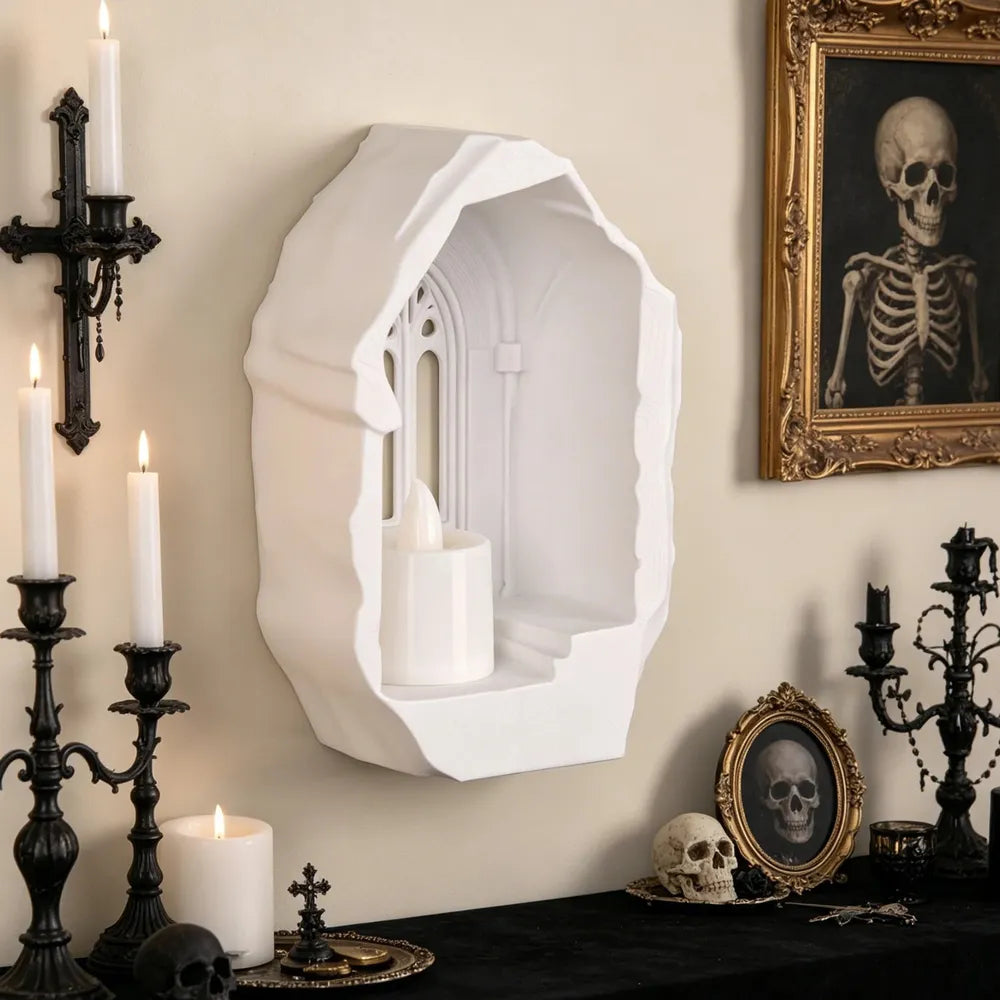 Church Arch Window Witchy Wall Decor Candle Holder For Gothic Dark Room