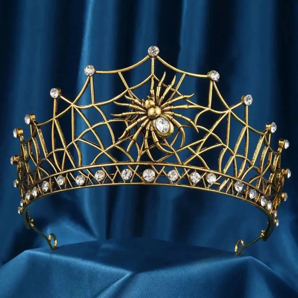 Gothic Spider Crystal Crown Witchy Tiaras for Halloween - Gothic Hair Accessories-MoonChildWorld