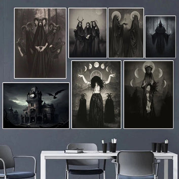 Dark Academia Poster Witch Art Prints Gothic Canvas