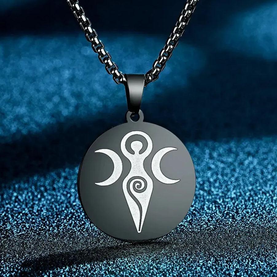 Wicca Spiral Goddess Necklace - Witchcraft Jewelry Pagan Goddess Necklace-MoonChildWorld