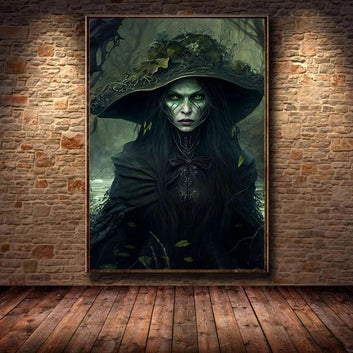 Dark Art Horror Witch Poster Gothic Canvas Halloween Wall Art