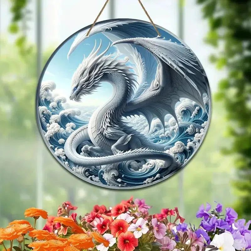 Beautiful Flying Dragon Window Hanging Spirit Dragon Suncatcher Acrylic Sign-MoonChildWorld