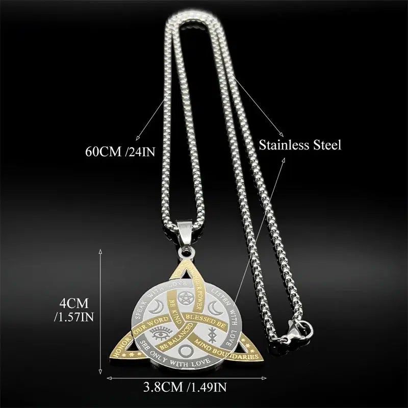 Celtic Trinity Knot Necklace Wicca Triquetra Necklace Witchcraft Jewelry-MoonChildWorld