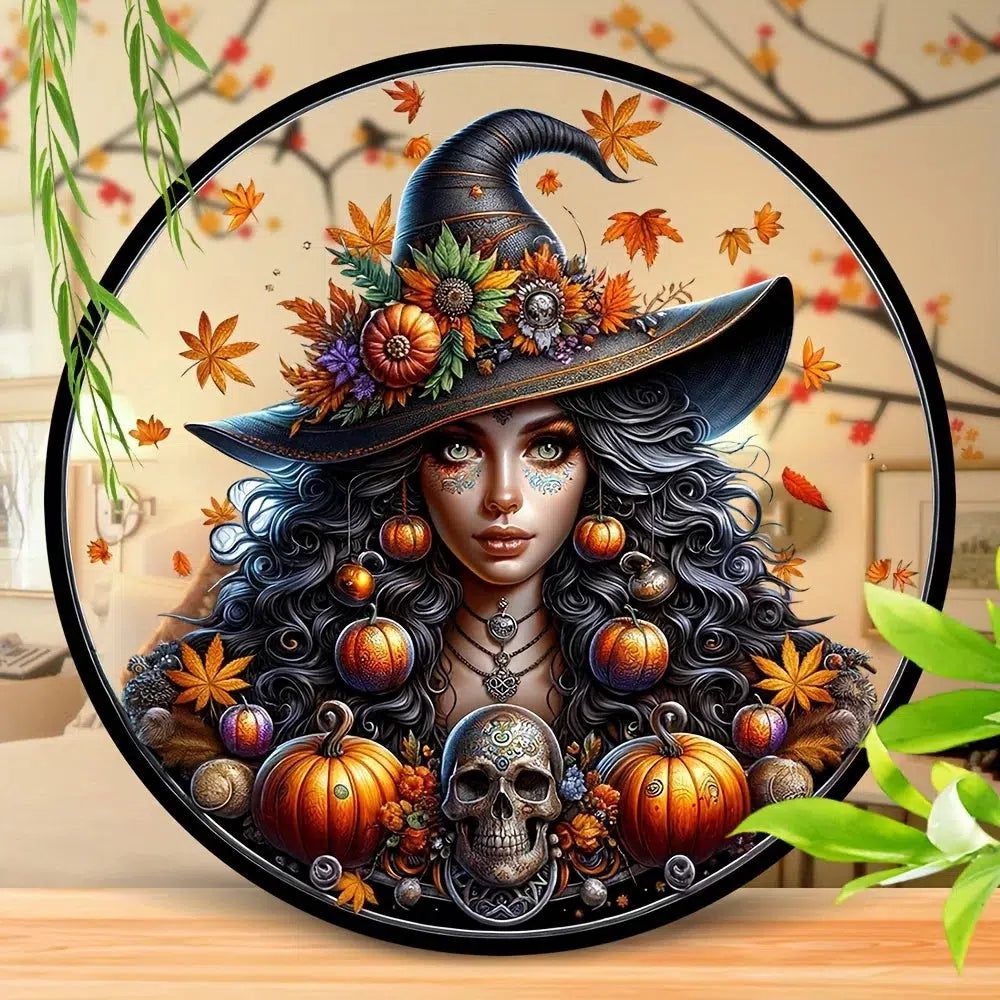 Halloween window decor Witchy suncatcher Gothic window art Witch Hanging Ornament-MoonChildWorld