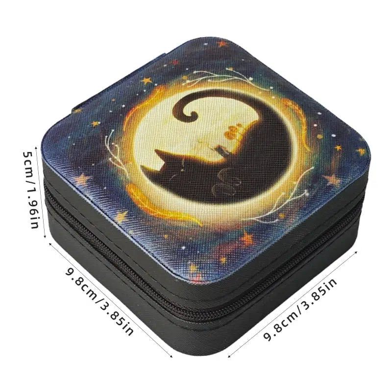 Moon Black Cat Witchy Storage Box Crystals Jewelry Storage Box-MoonChildWorld