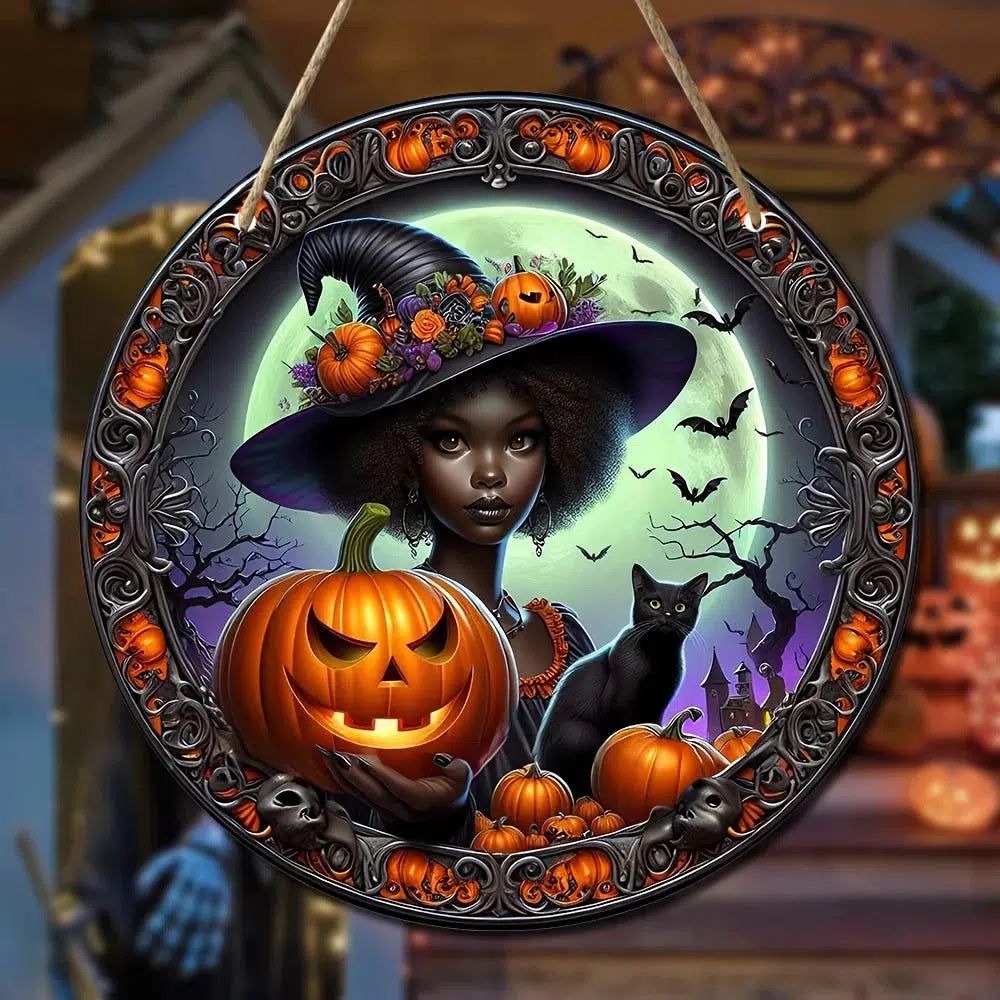 Dark Witch Acrylic Sign For Halloween Witchy Window Hanging-MoonChildWorld