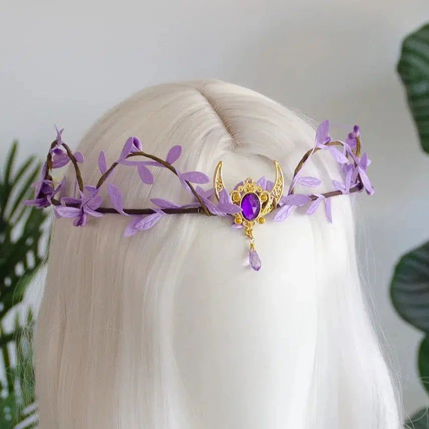 Wiccan Symbol Tiara Elf Crown Mystical Witch Hair Accessories-MoonChildWorld