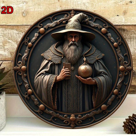 Enchanting Witch and Raven Gothic Metal Sign Halloween Decor