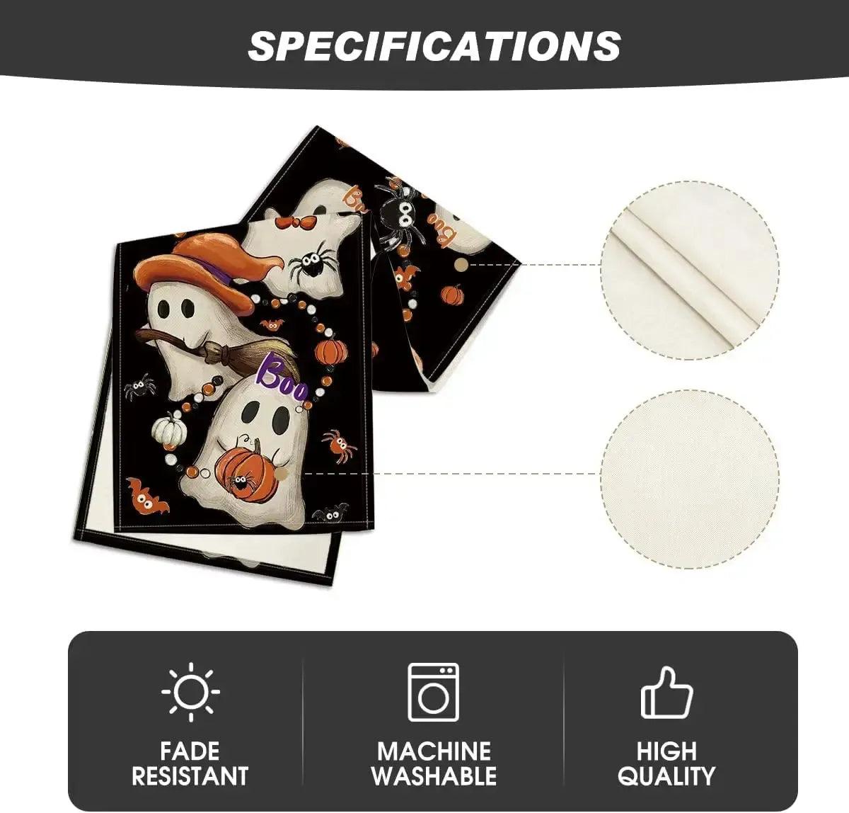 Halloween Table Runner - Spooky Ghost Witchy Table Runner for Witch Home Decor-MoonChildWorld