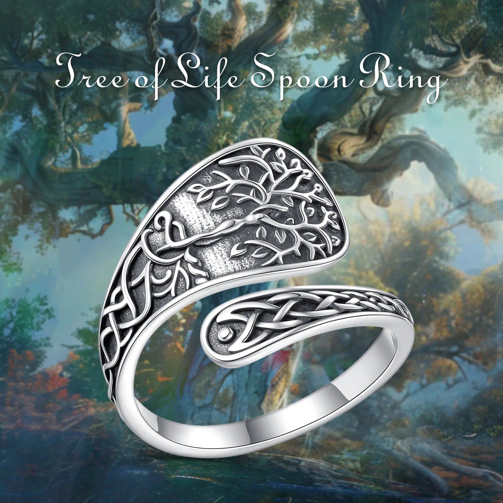 Pagan Tree of Life Ring Vintage Celtic Knot Witchcraft Ring Wiccan Jewelry-MoonChildWorld