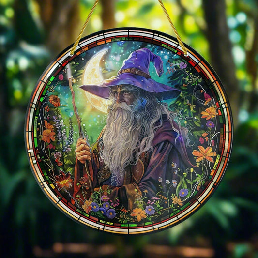 Enchanted Wizard Suncatcher Witch Acrylic Sign