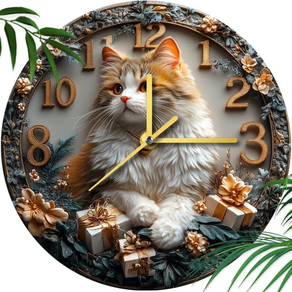 Persian Cat Siamese Cat Wall Clock for Cat Lovers-MoonChildWorld