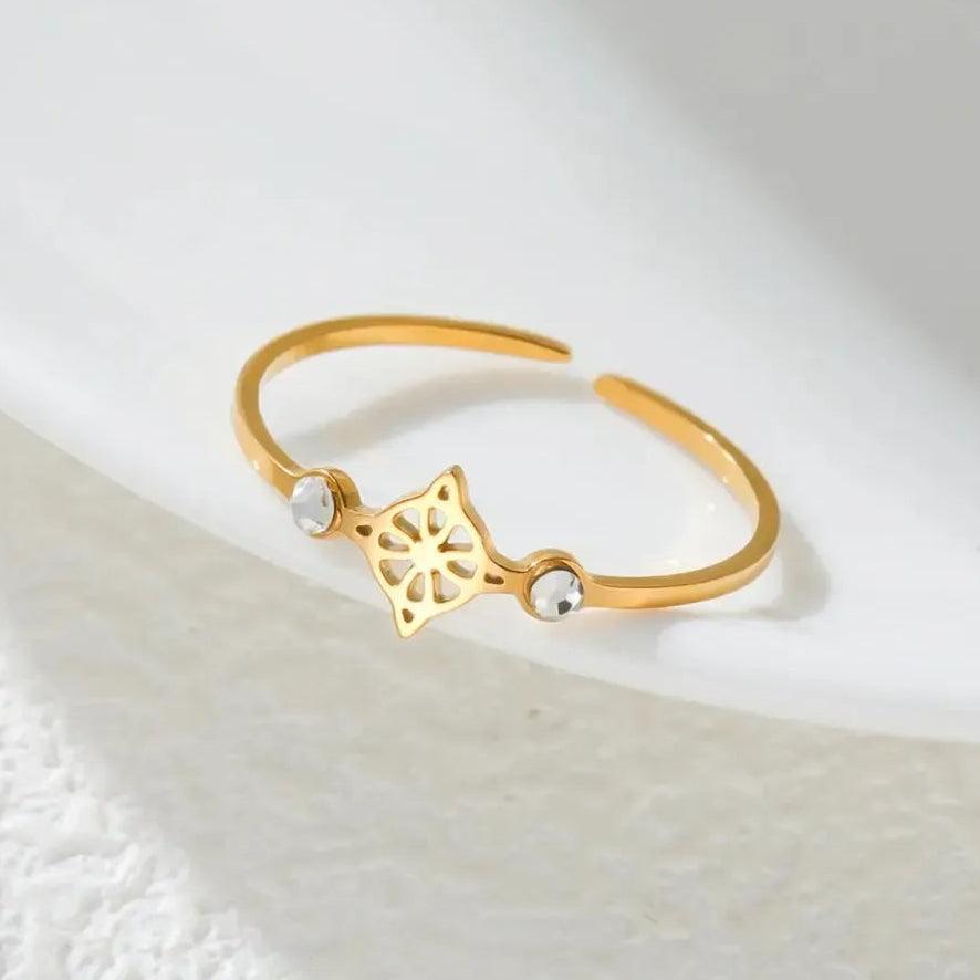 Clear Zircon Witch Knot Ring Witchcraft Jewelry-MoonChildWorld