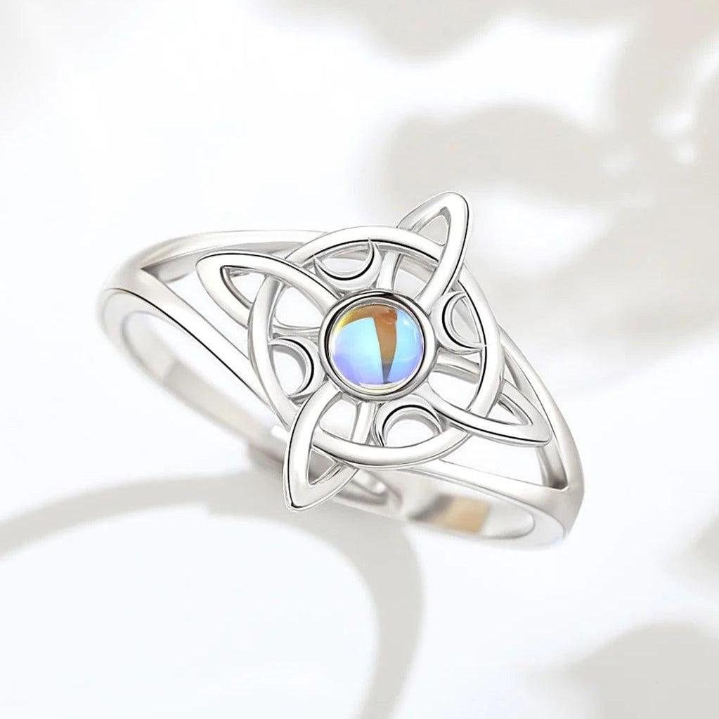 925 Sterling Silver Witchcraft Celtic Knot Witch Ring Wicca Pagan Jewelry Protection Amulet-MoonChildWorld