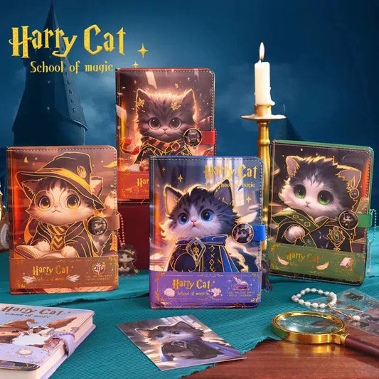 Cartoon Harry Cat Notebook Witch Leather Diary