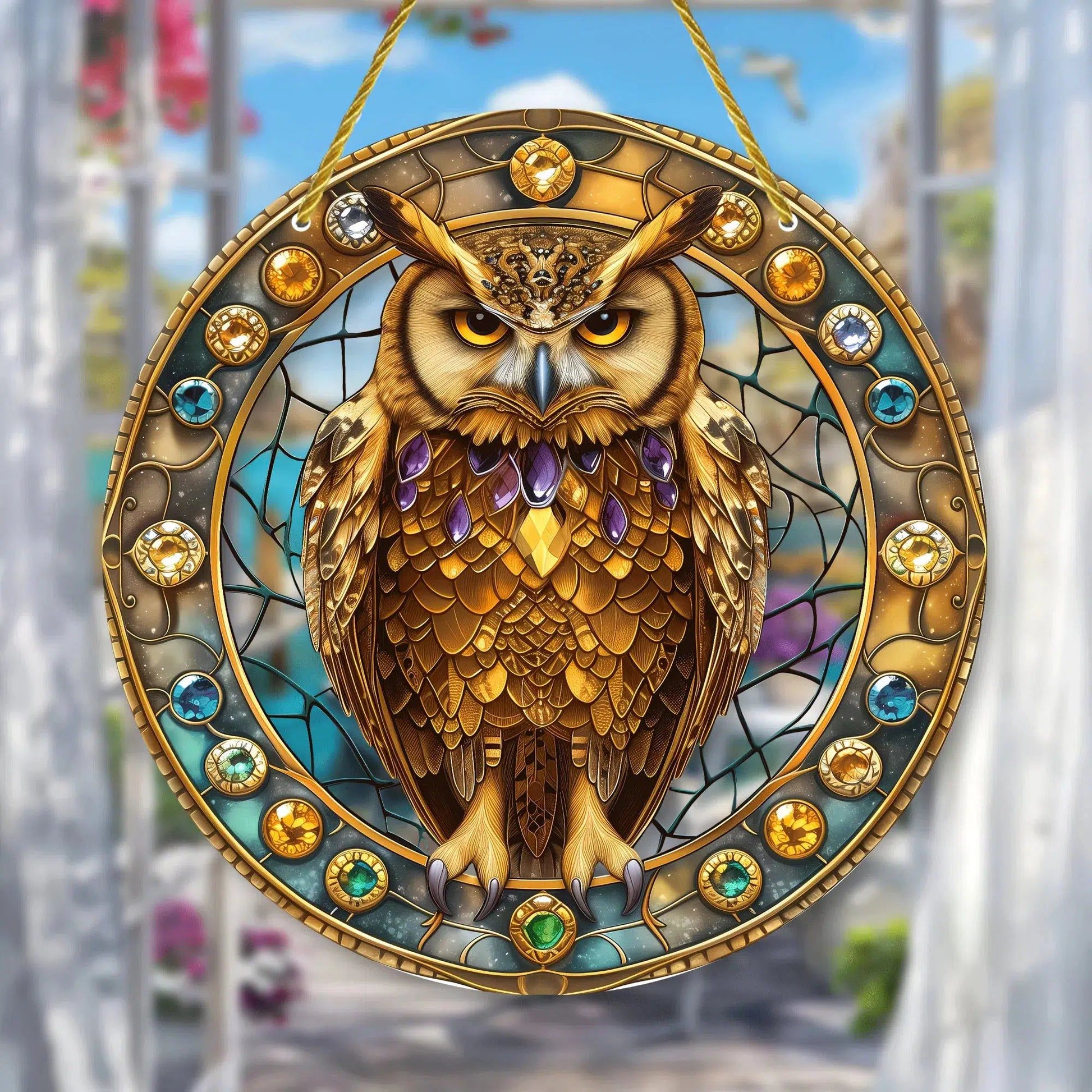 Gorgeous Owl Suncatcher Spirit Owl Acrylic Sign Window Hanging-MoonChildWorld