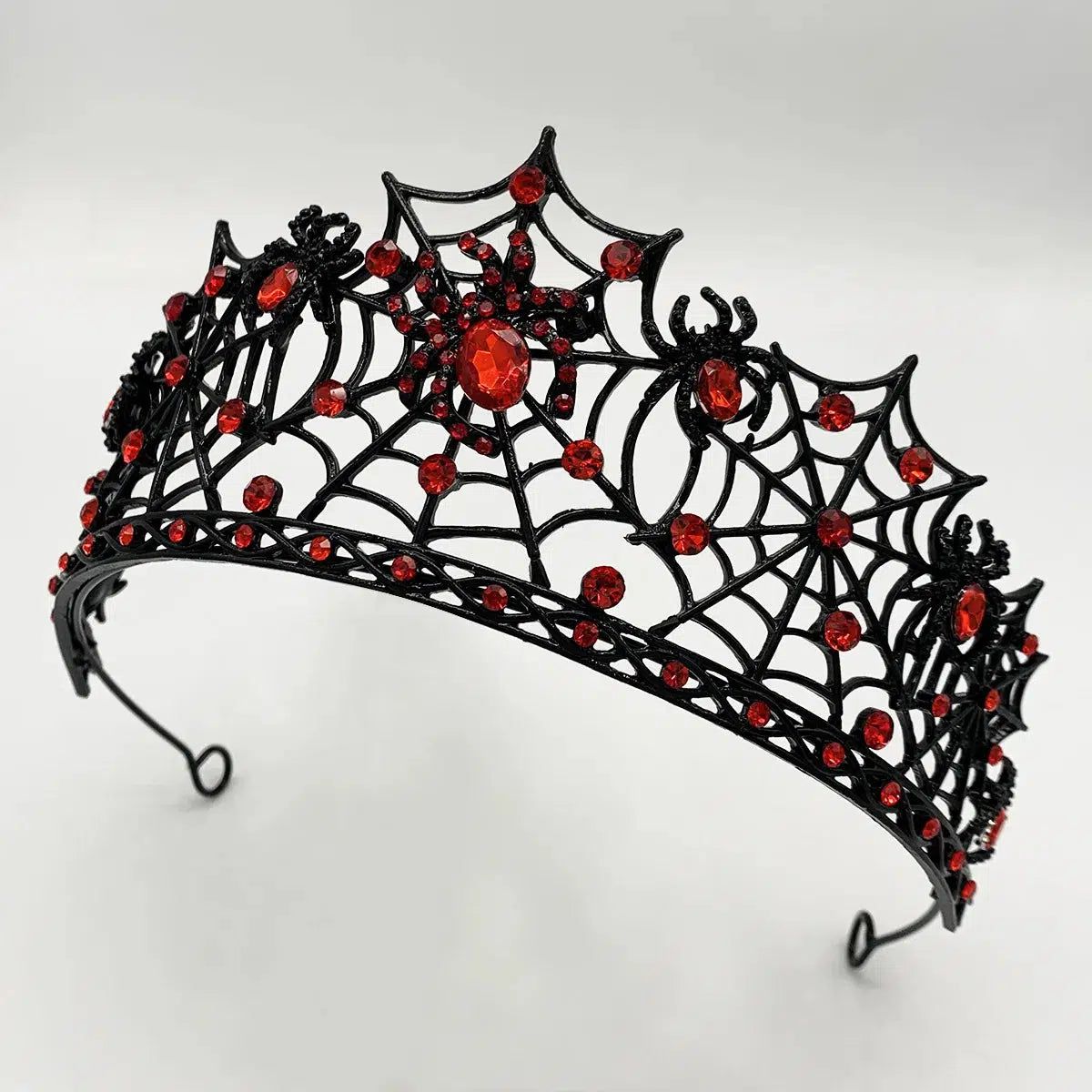 Gothic Spider Crystal Crown Witchy Tiaras for Halloween - Witch Hair Accessories-MoonChildWorld