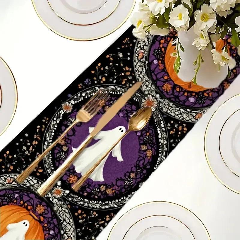 Halloween Table Runner - Spooky Ghost Witchy Table Runner for Witch Home Decor-MoonChildWorld