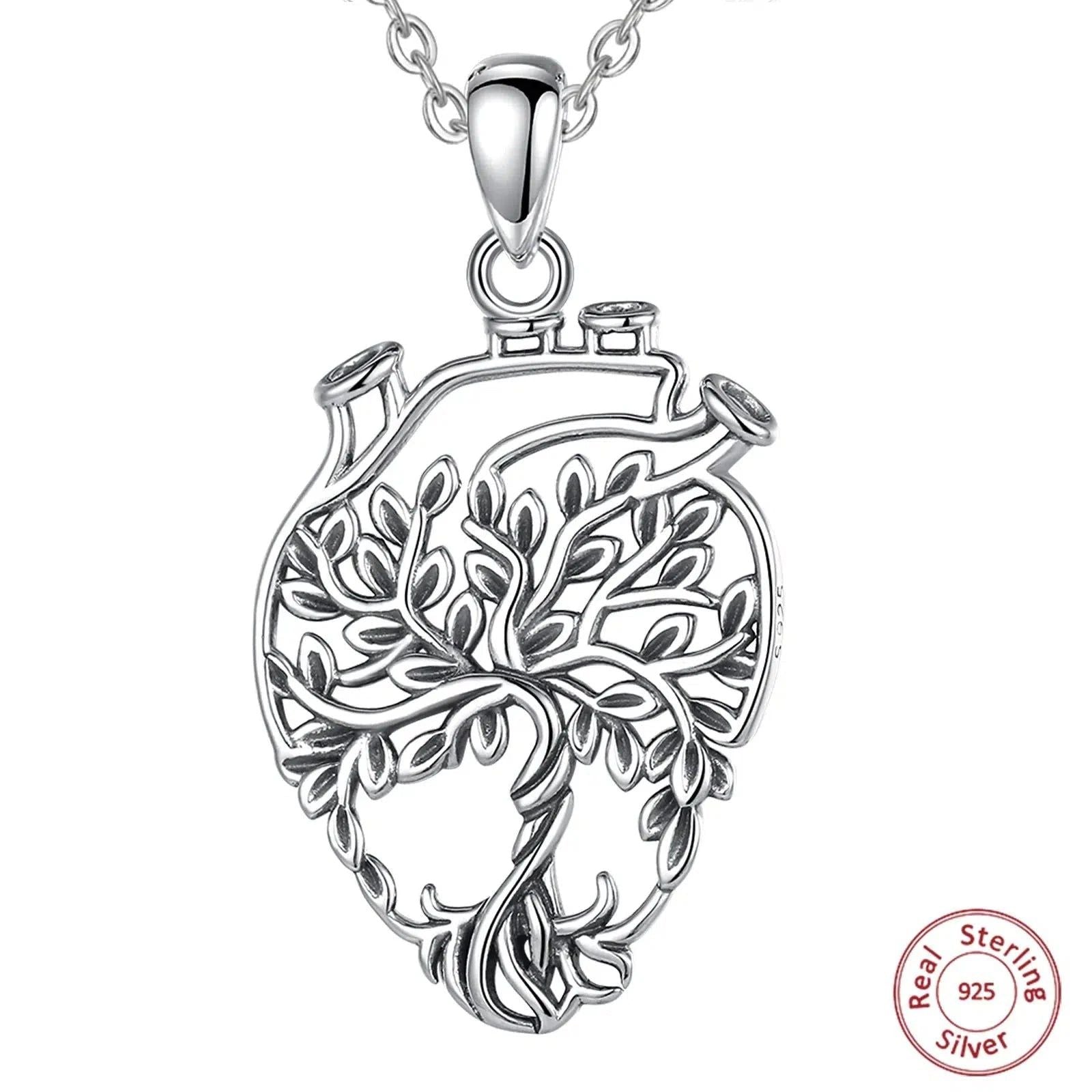 Heart Tree of Life Necklace Pagan Jewelry-MoonChildWorld