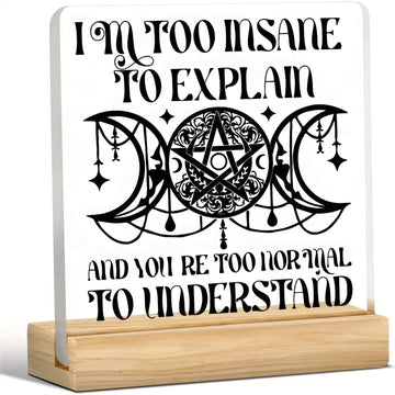 Witch Acrylic Desktop Decoration - Triple Moon Wicca Table Ornament-MoonChildWorld