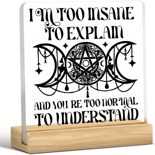 Witch Acrylic Desktop Decoration - Triple Moon Wicca Table Ornament