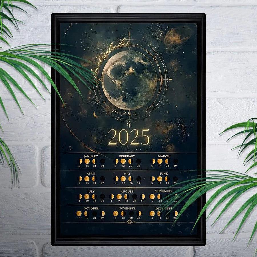 Witchy Metal Wall Art 2025 Wicca Moon Phases Calendar 2025 Lunar Moon Calendar-MoonChildWorld