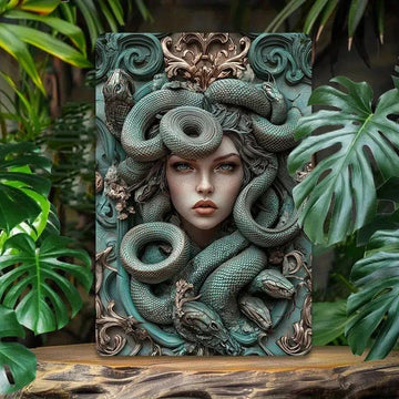 Mysterious Medusa Aluminum Wall Sign Medusa Metal Sign Greek Mythology Decor-MoonChildWorld