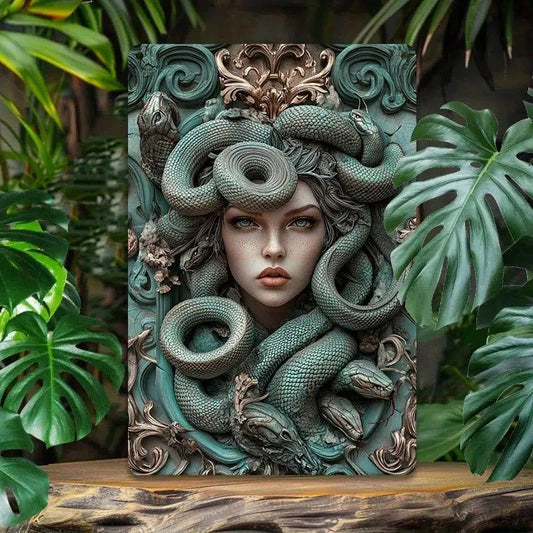 Mysterious Medusa Aluminum Wall Sign Medusa Metal Sign Greek Mythology Decor