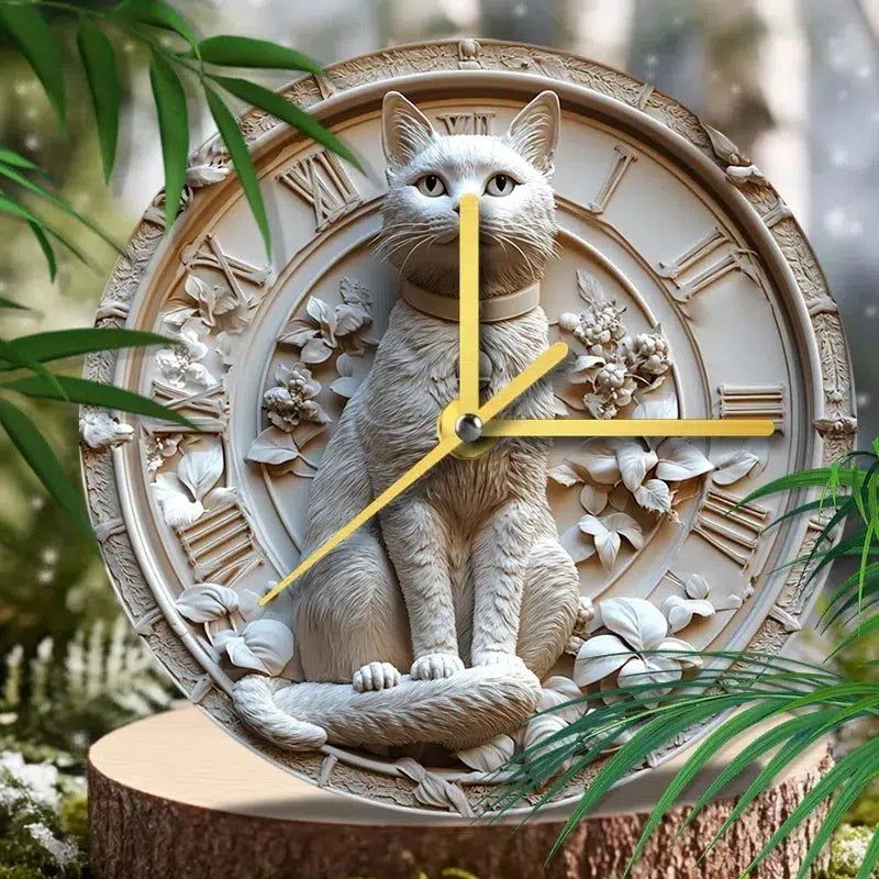 Abyssinian Cat Wall Clock for Cat Lovers Christmas Decorations-MoonChildWorld