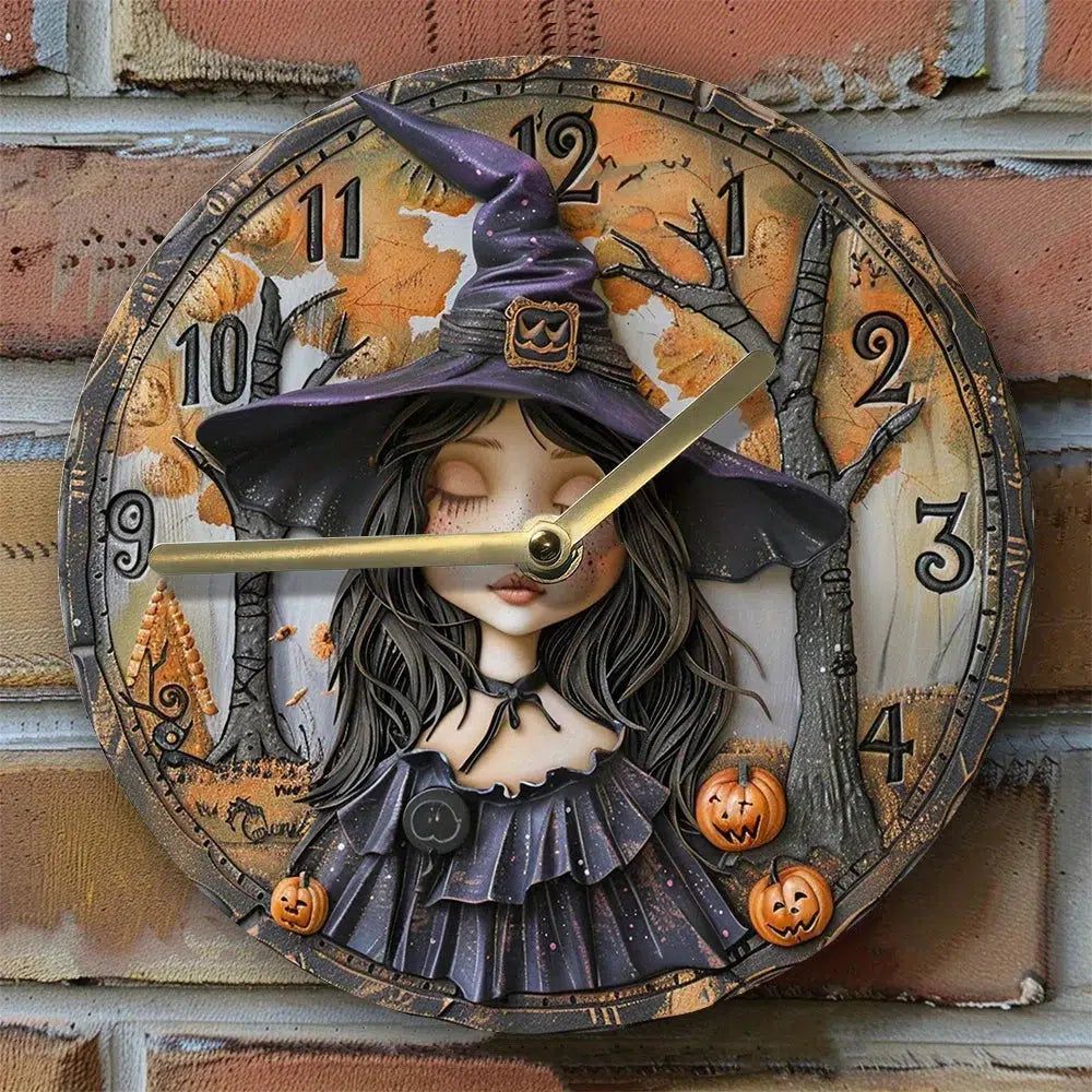 Mystic Witch Wall Clock Halloween Wall Clock-MoonChildWorld