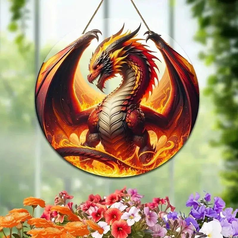 Beautiful Flying Dragon Window Hanging Spirit Dragon Suncatcher Acrylic Sign-MoonChildWorld