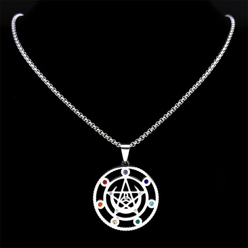 Witch Moon Pentagram Necklace-MoonChildWorld
