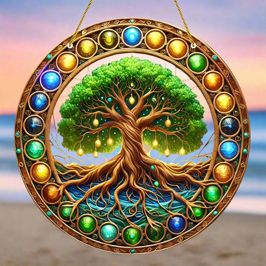 Tree of Life Suncatcher Acrylic Sign Pagan Window Hanging