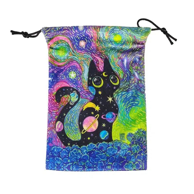 Tarot Card Storage Bag Black Cat Wicca Tarot Pouch-MoonChildWorld