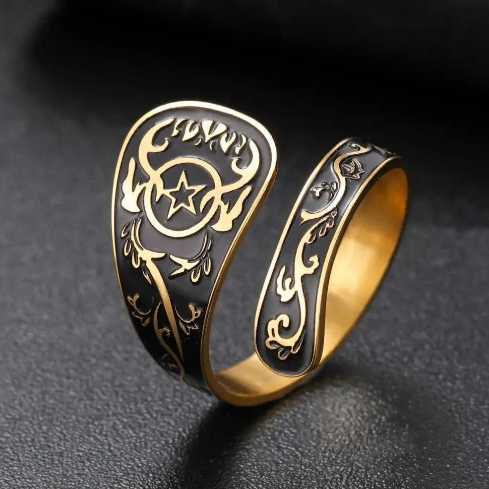 Witchcraft Pentagram Adjustable Ring Wicca Jewelry-MoonChildWorld