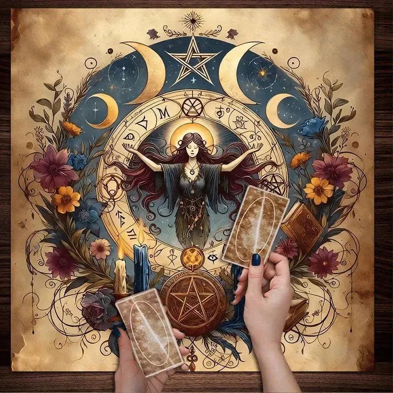 Witch Ritual Tablecloth Wicca Goddess Pagan Altar Cloth-MoonChildWorld