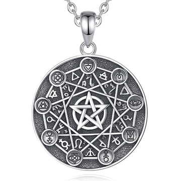 Tetragrammaton Pentagram Necklace Witch Jewelry-MoonChildWorld