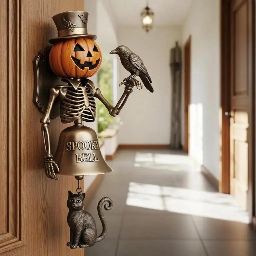 Spooky Halloween Witch Door Bell Vintage Style Shopkeepers Bell Metal Door Chime - Gothic Bell for Witchy Home Front Door-MoonChildWorld