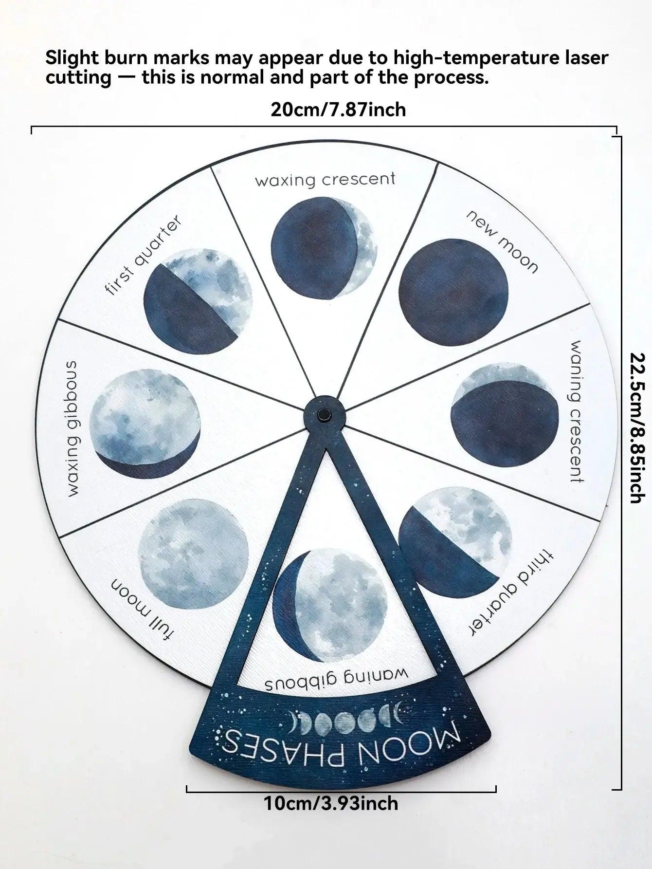 Moon Phases Wheel Tabletop Ornaments Rotatable Lunar Cycle Desktop Decor for Wicca Pagan-MoonChildWorld