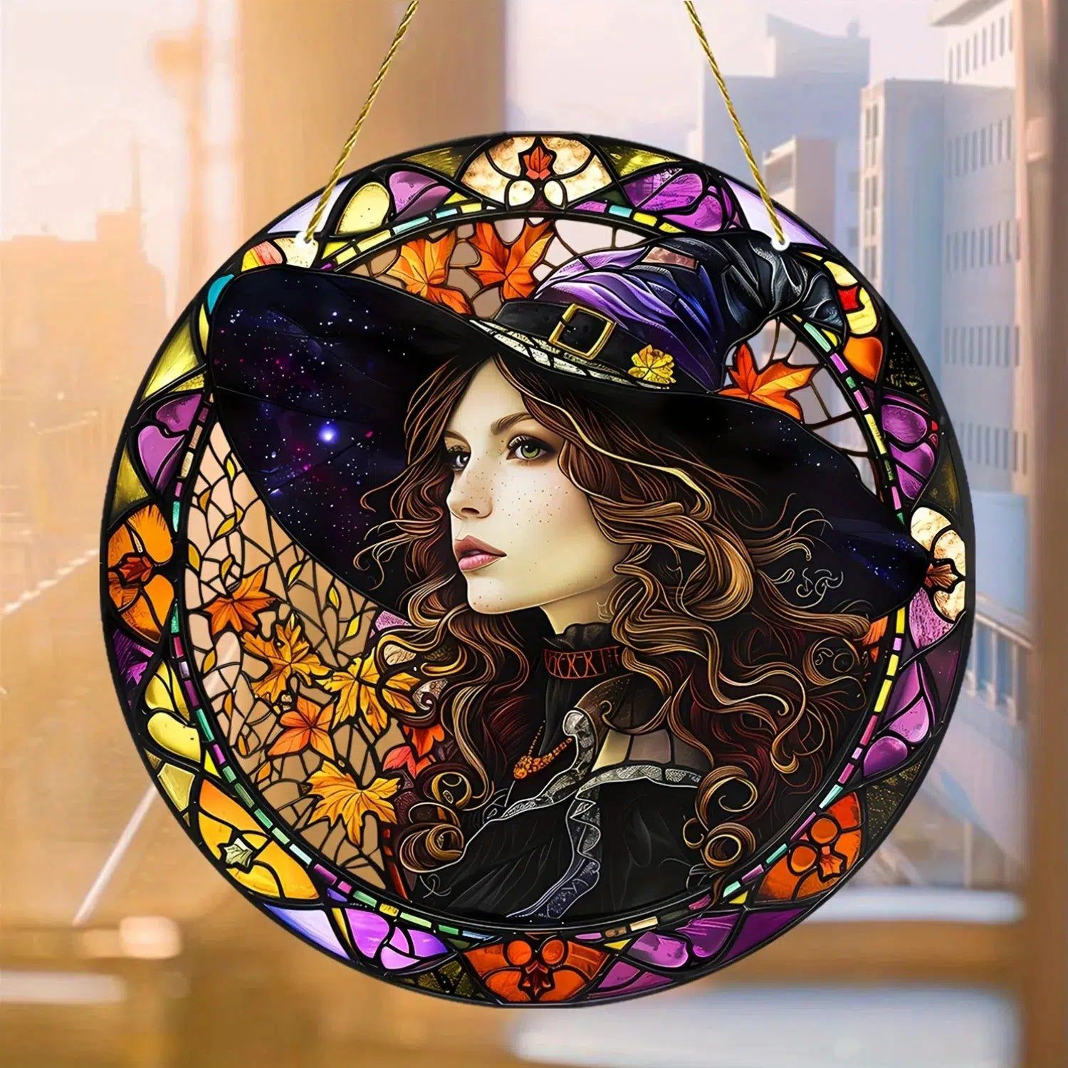 Mystic Witch Suncatcher For Halloween Witchy Window Hanging-MoonChildWorld