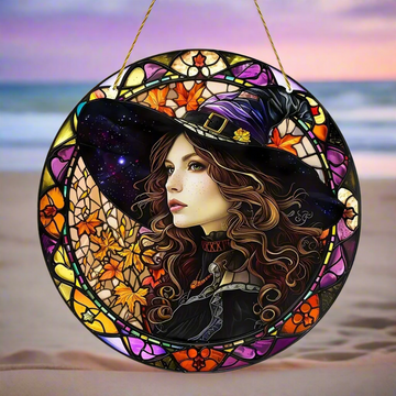 Mystic Witch Suncatcher For Halloween Witchy Window Hanging-MoonChildWorld