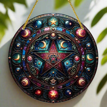 Magic Pentacle Suncatcher Wicca Pagan Acrylic Sign