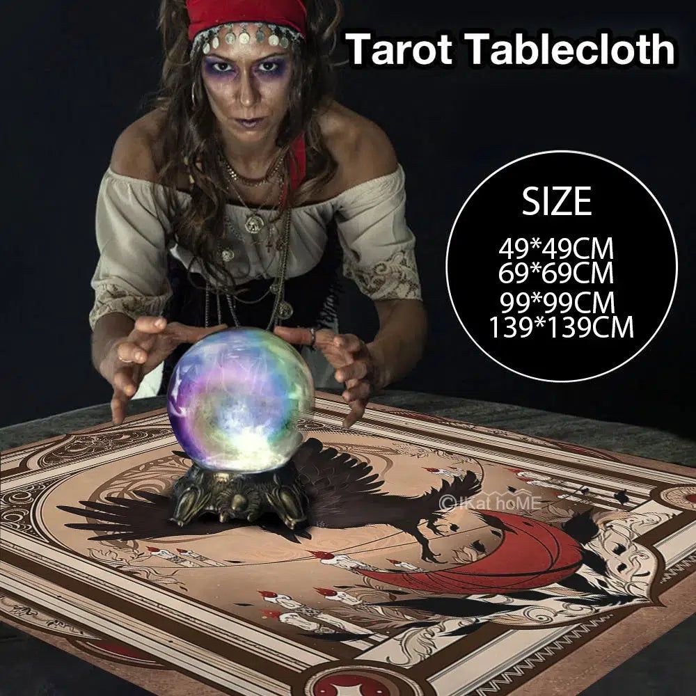 Gothic Crow Tarot Tablecloth Divination altar cloth Witchcraft Altar Cloth-MoonChildWorld