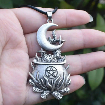 Magic Cauldron Witch Moon Necklace