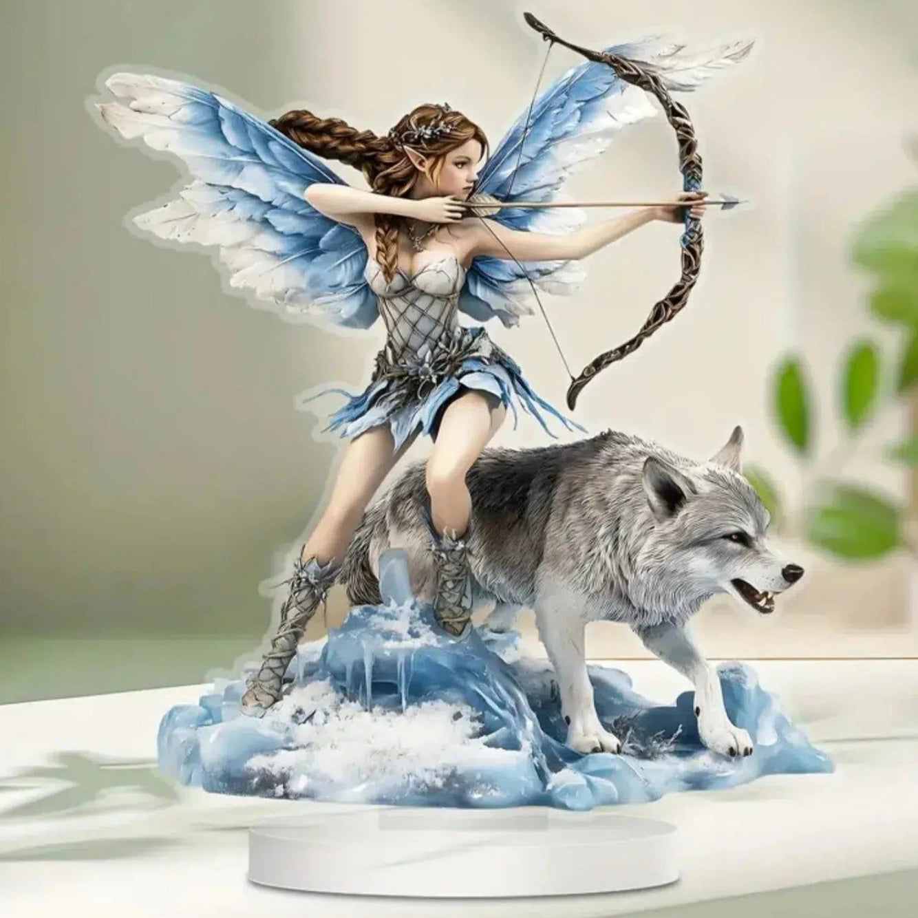 Fairy Elf 2D Flat Acrylic Table Ornament Elves Desk Ornament Pagan Home Decor-MoonChildWorld