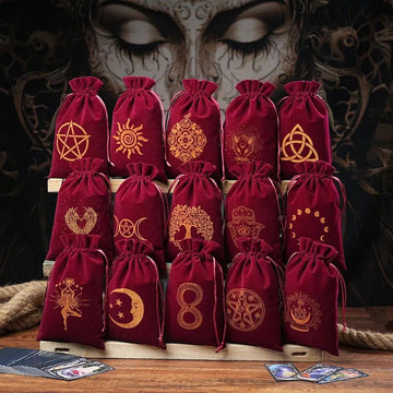 Red Velvet Tarots Cards Storage Bag-MoonChildWorld