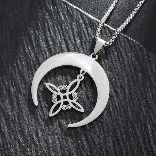 Witch Knot Moon Necklace Celtic Knot Jewelry