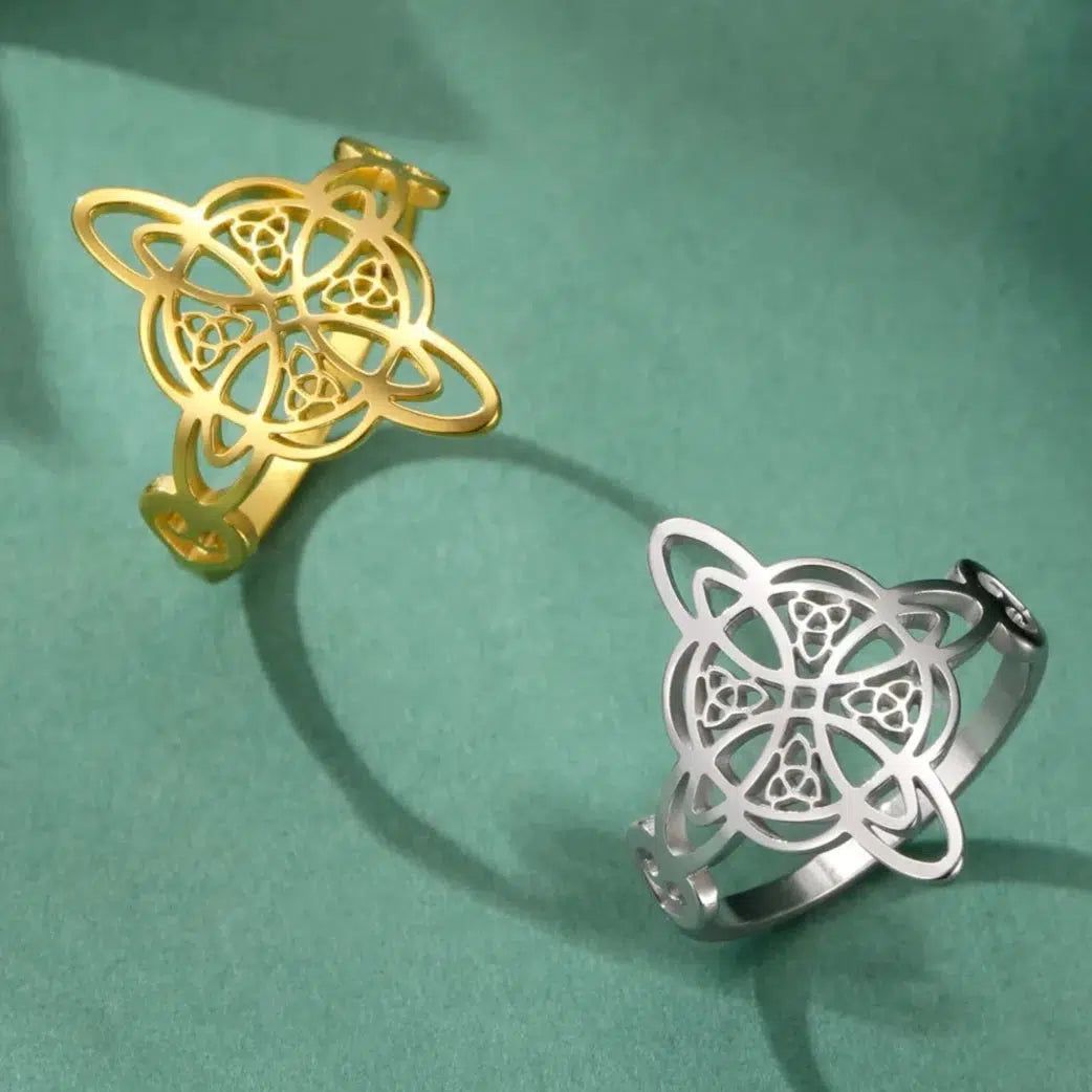 Witch Knot Triquetra Ring Witchcraft Celtics Knot Ring Amulet Jewelry-MoonChildWorld